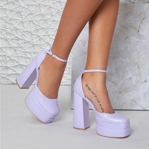 Urban Outfitters Shoes - Shein lavender purple double platform ankle strap Mary Jane’s